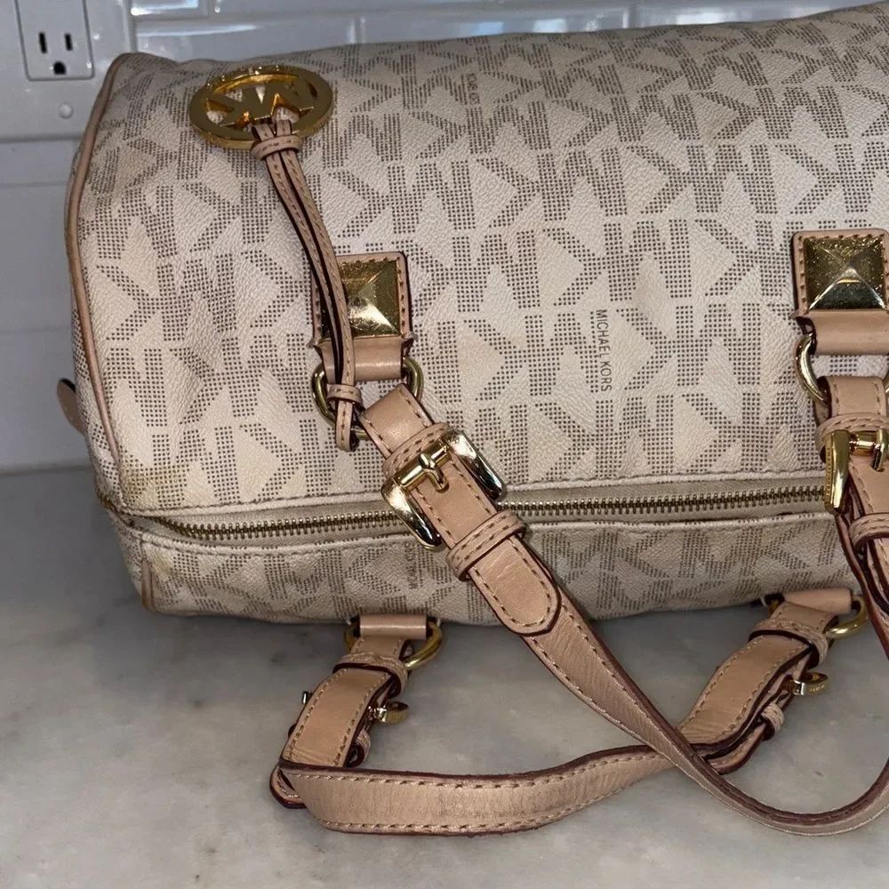 Michael Kors Bag Purse Handbag Pocketbook Grayson Duffle Satchel Tote Pocketbook - Picture 12 of 16
